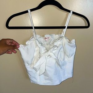 S White Top, corset/well fitted. adjustable straps. adjustable bow